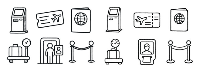 Fototapeta premium Air Travel Icons
