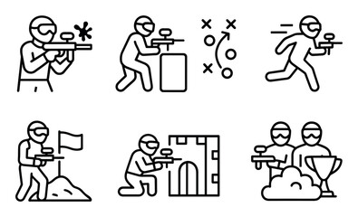 Obraz premium Minimalist Paintball Icons