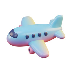Naklejka premium Whimsical pastel airplane toy with rainbow hues