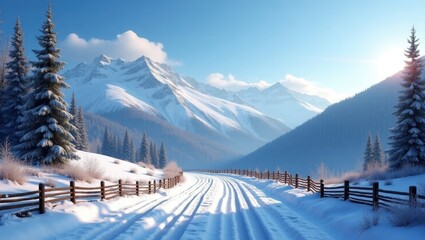 winter landscape in the mountains