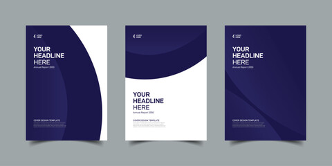 Modern creative corporate business card template design with flat vector elements and web layout, Corporate annual report cover design