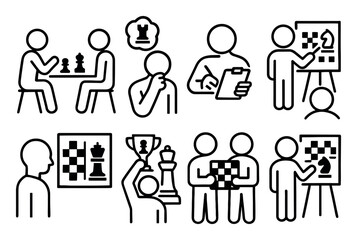 Minimalist Chess Activity Icons