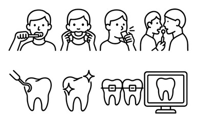 Fototapeta premium Oral Care Icon Set