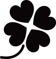 四つ葉のクローバーのアイコン　モノトーン