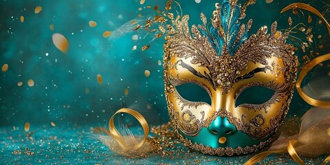 Elegant backdrop enhances the beauty of this venetian mask.