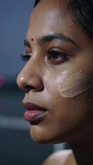 Woman's profile, makeup