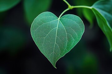 Heart-Shaped Green Leaf