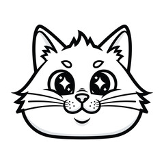 Charming Cartoon Fox Face: A delightful and clean-cut cartoon fox, with its expressive eyes and charming smile. 