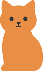 Fototapeta premium Simple Cartoon Style Orange Color Cute Sitting Cat Illustration