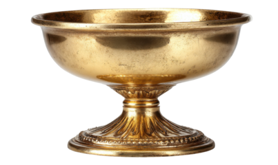 Gold-toned decorative bowl on pedestal