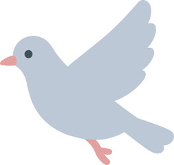 Flat Graphic Dove Illustration Simple Minimalist Flying Bird Icon