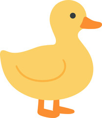 Cute Flat Cartoon Duck Character Illustration Simple and Minimalist Design
