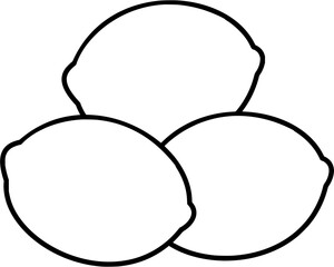 Three vibrant lemons clustered together creating a fresh and zesty design element for culinary or beverage concepts.