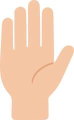 Flat Design Human Hand with Fingers Palm Gesture Illustration