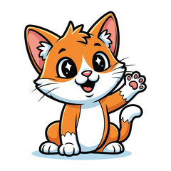 Charming Animated Kitten Greeting: A delightful animated kitten with expressive eyes extends a friendly paw, offering a warm welcome and showcasing a playful persona.