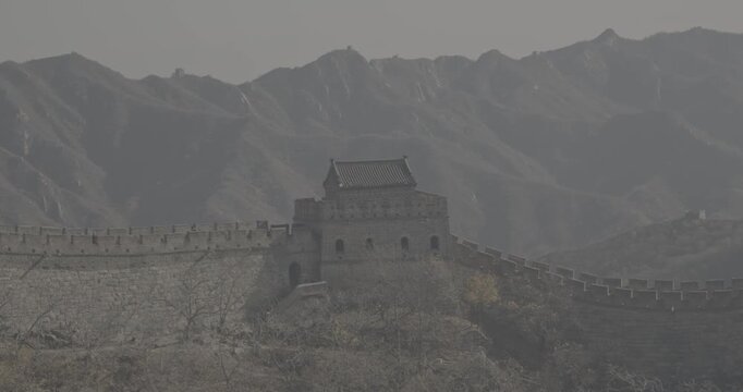 Majestic View of Great Wall against Autumn Background