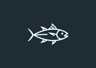 A line art logo of a tuna fish, symbolizing speed, vitality, and marine life