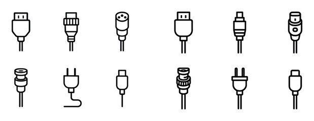 Minimalist Cable Icons