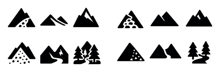 Fototapeta premium Mountain Terrain Icons