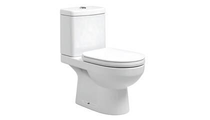 Modern, white, compact toilet