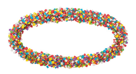 Isolated confetti frame of celebration, event, party and anniversary themes, vibrant color