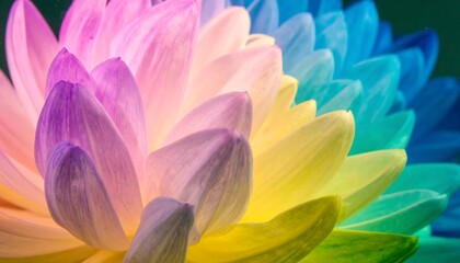 Fototapeta premium Vibrant flower petals in rainbow hues