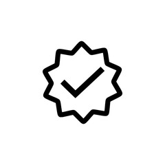 Verified checkmark emblem for quality assurance and approval, symbolizing trust and success