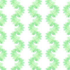 Hand drawn watercolor fern seamless pattern. Illustration isolated on white background. Can be used for textile, fabric, scrapbook and other printed products.