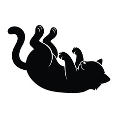 Playful Kitty Silhouette: A minimalist silhouette captures the playful essence of a kitten, rolling and embracing the essence of joyous pet.