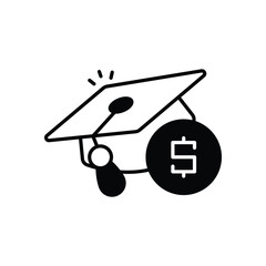 Scholarship Black Glyph Vector Icon