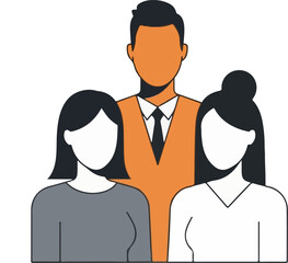 Professional Business Group Illustration with Three People