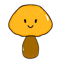 Happy Yellow Mushroom Character