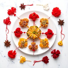 Colorful decorative food arrangement
