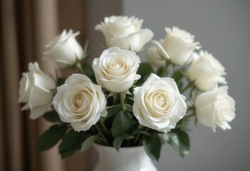Pure White Rose Arrangement in a Modern Scandinavian Interior