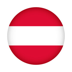 Austria flag round. 3d illustration round button flag of Austria transparation png