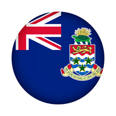 Cayman islands flag round. 3d illustration round button flag of Cayman islands transparation png