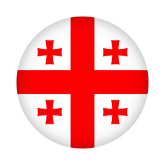 Fototapeta premium Georgia flag round. 3d illustration round button flag of Georgia transparation png