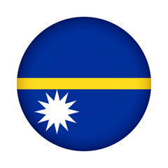 Fototapeta premium Nauru flag round. 3d illustration round button flag of Nauru transparation png
