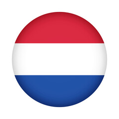 Obraz premium Netherlands flag round. 3d illustration round button flag of Netherlands transparation png