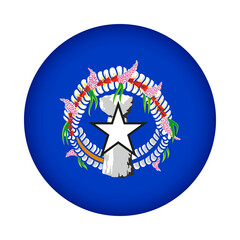 Northern mariana islands flag round. 3d illustration round button flag of Northern mariana islands transparation png © lemugraphics