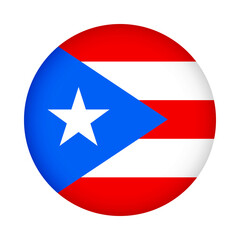 Puerto Rico flag round. 3d illustration round button flag of Puerto Rico transparation png
