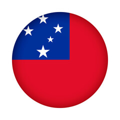 Samoa flag round. 3d illustration round button flag of Samoa transparation png