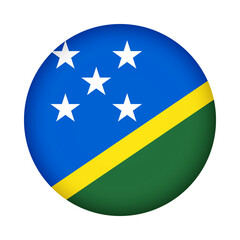 Solomon islands flag round. 3d illustration round button flag of Solomon islands transparation png