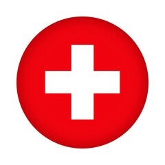 Obraz premium Switzerland flag round. 3d illustration round button flag of Switzerland transparation png
