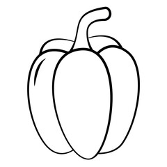 Paprika Icon Vector Illustration – Bell Pepper Symbol