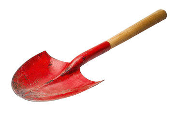 Red Garden Shovel on white background