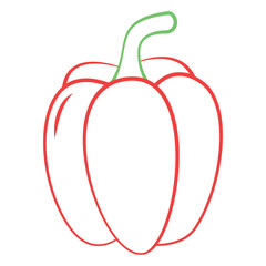 Paprika Icon Vector Illustration – Bell Pepper Symbol