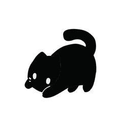 Cute Black Kitten Cartoon PNG with Transparan Background 