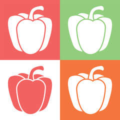 Paprika Icon Vector Illustration – Bell Pepper Symbol