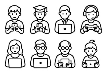 Fototapeta premium Minimalist Gadget Icons